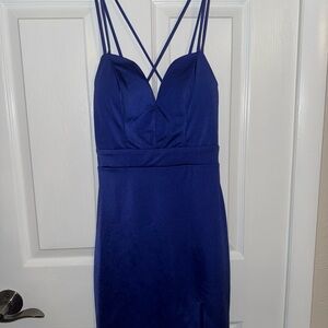 Elegant Blue Strappy Dress